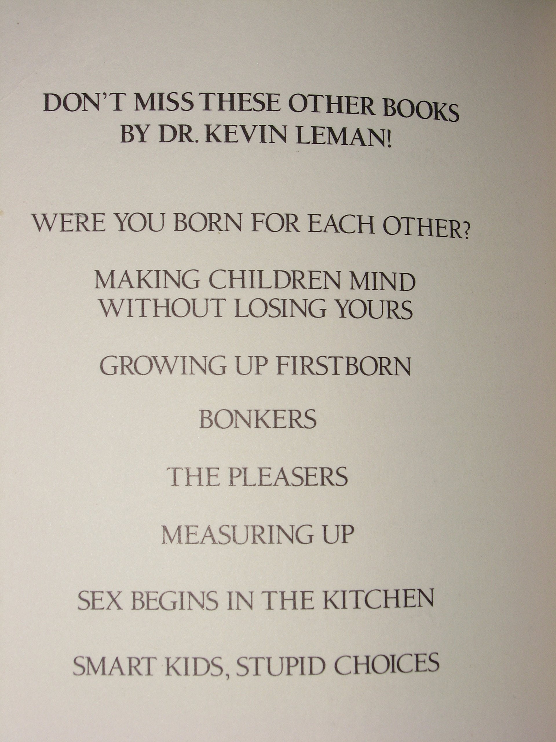 The Birth Order Book: Why You Are the Way You Are used book depot