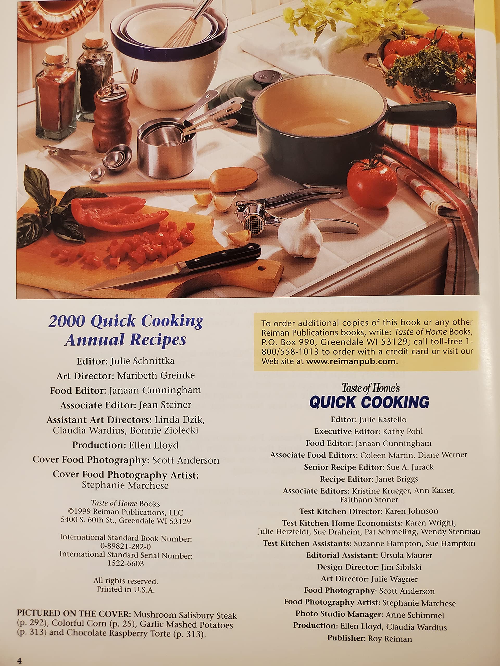 2000 Taste of Home's Quick Cooking Annual Recipes used book depot