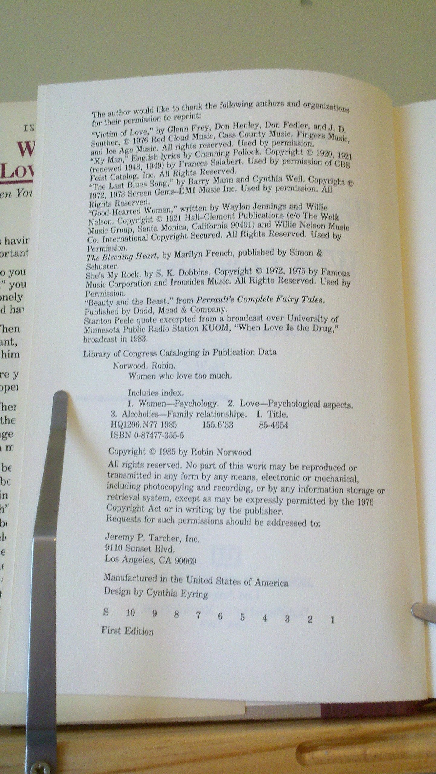 Women Who Love Too Much used book depot