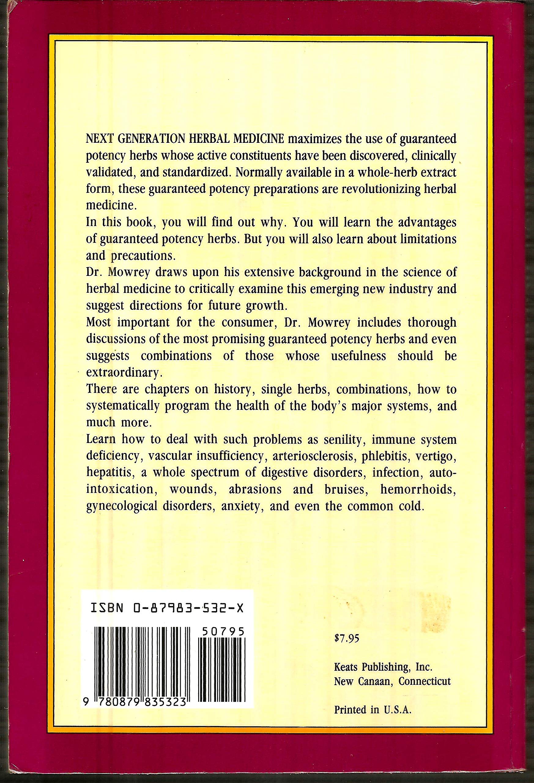 Next Generation Herbal Medicine (Guaranteed Potency Herbs) used book depot