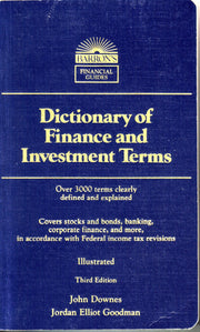 Dictionary of Finance and Investment Terms (Barron's Financial Guides) used book depot