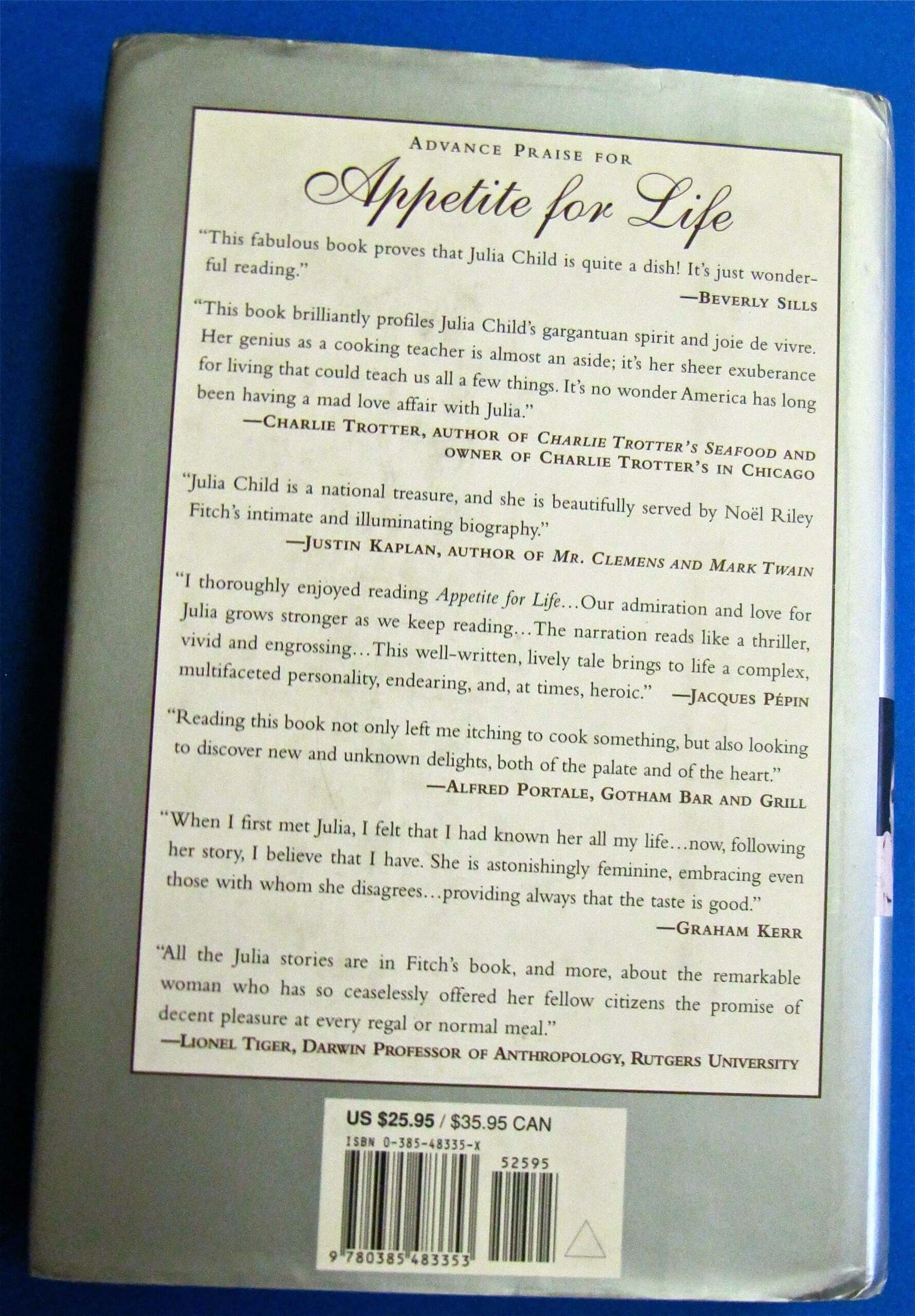Appetite for Life: The Biography of Julia Child used book depot