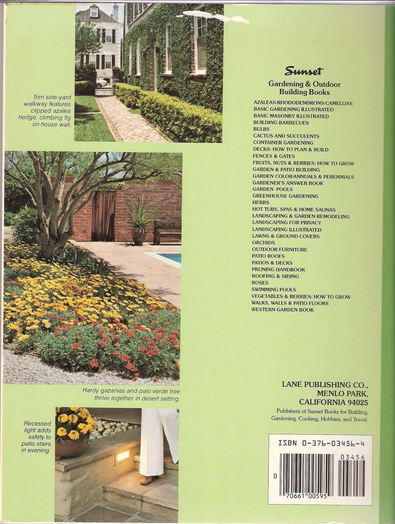 Sunset Landscaping and Garden Remodeling, colorful design ideas, plant charts used book depot