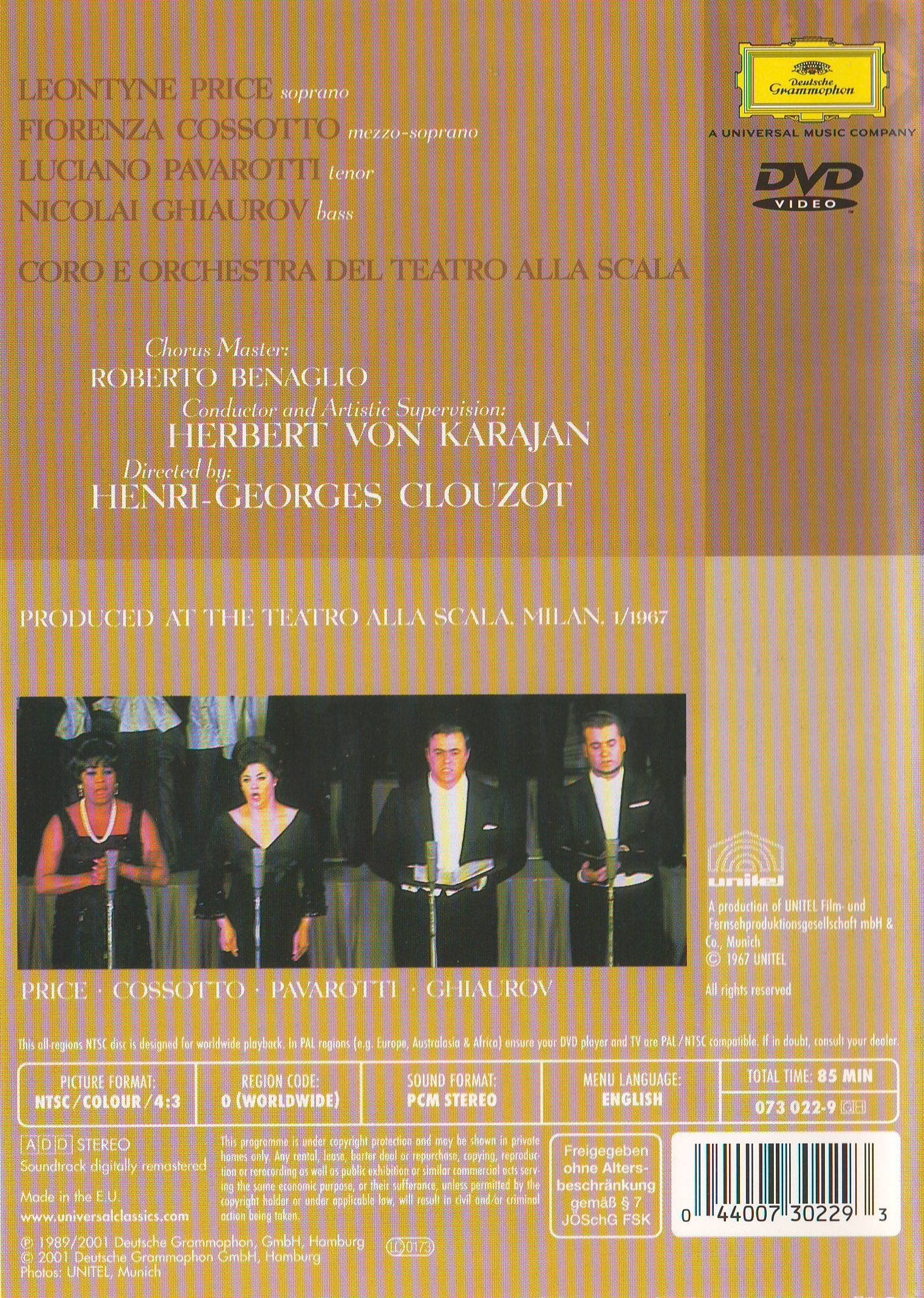 Verdi - Requiem / Henri-Georges Clouzot · Herbert von Karajan - L. Price · Cossotto · Pavarotti used book depot