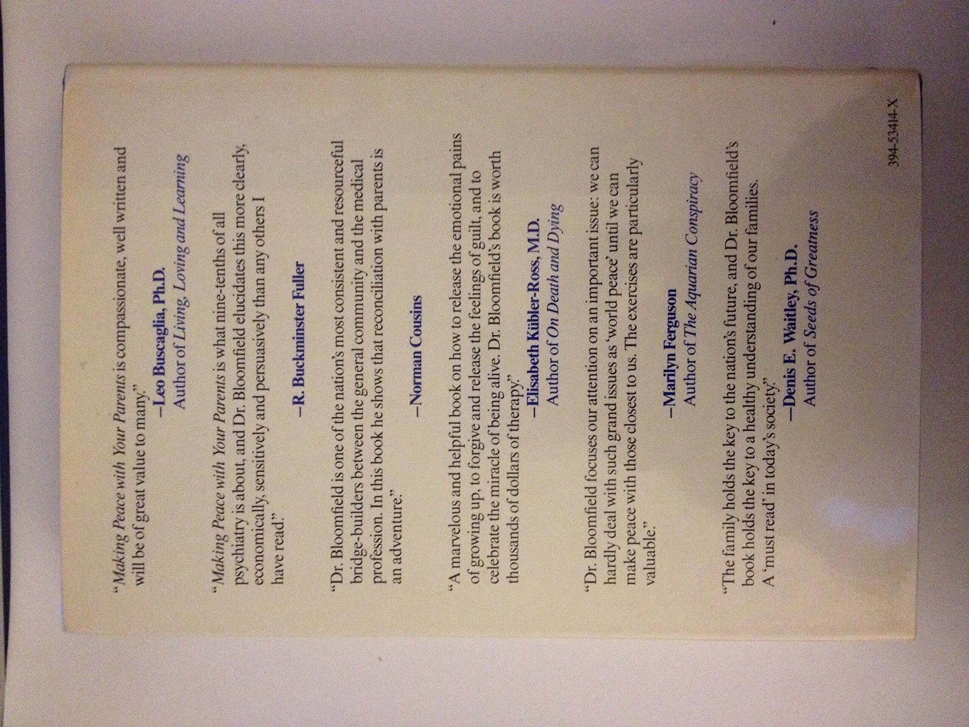 Making Peace With Your Parents used book depot