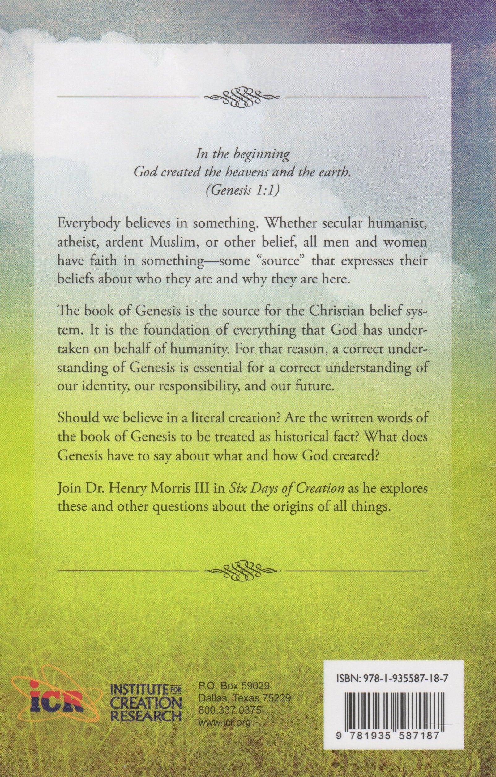 Six Days of Creation used book depot