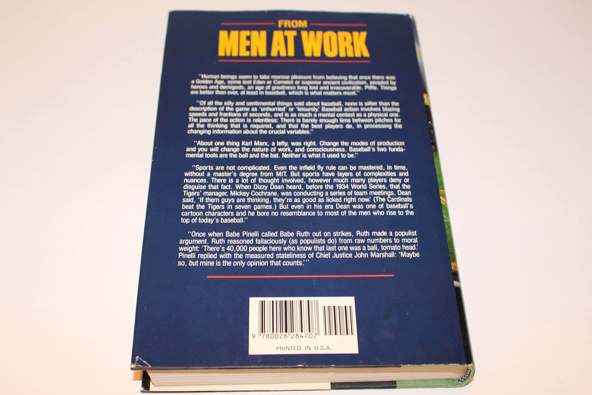 Men at Work: The Craft of Baseball used book depot