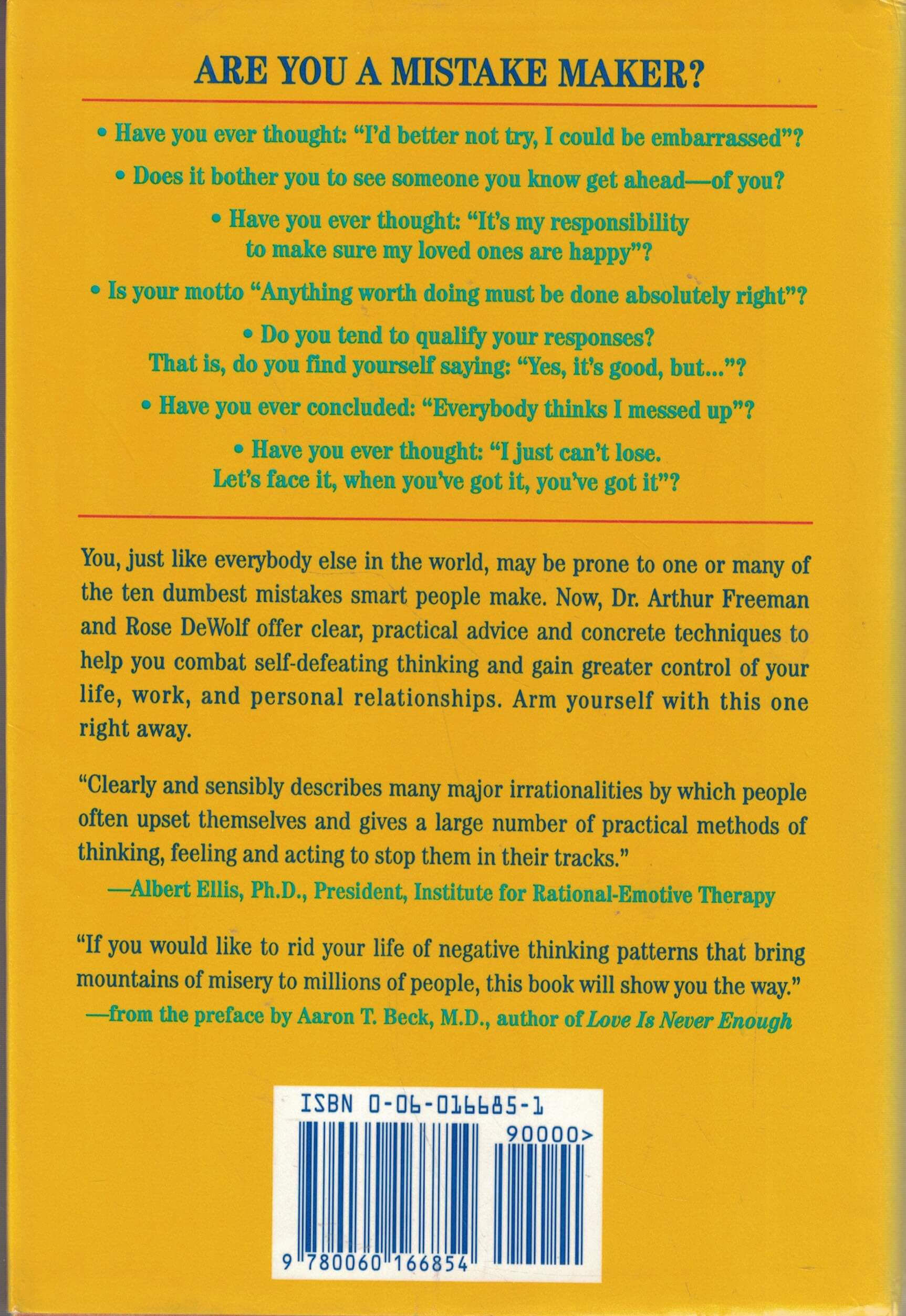 The 10 Dumbest Mistakes Smart People Make and How to Avoid Them: Simple and Sure Techniques for Gaining Greater Control of Your Life used book depot