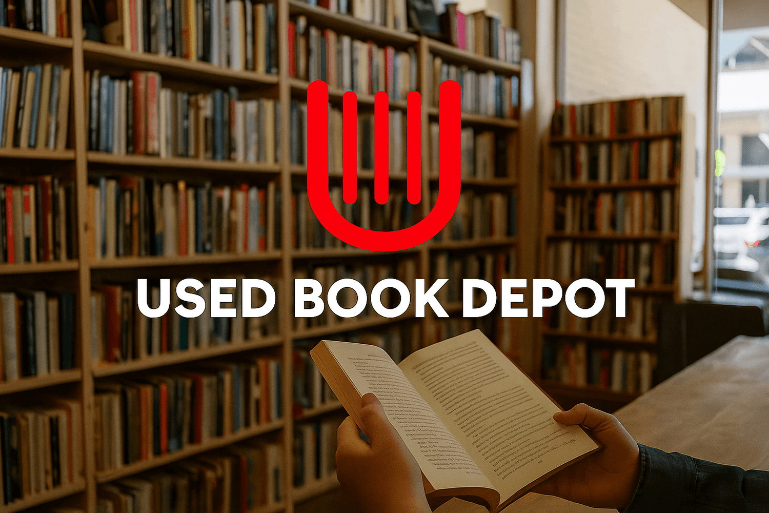 Used books on a shelf in McKinney bookstore with handwritten notes inside