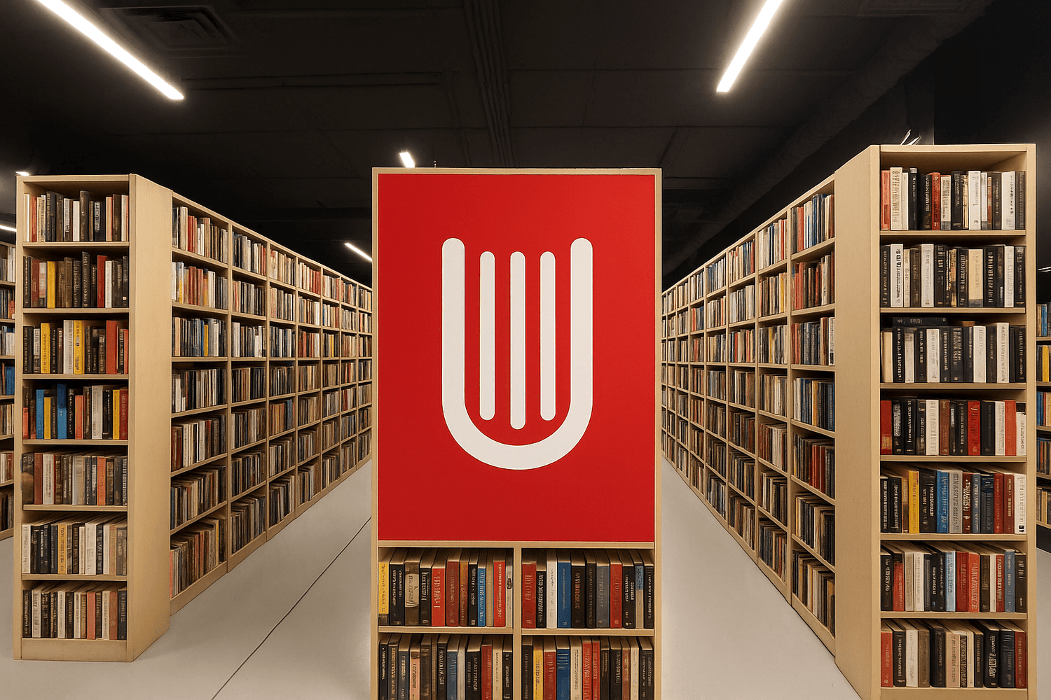 Readers browsing half price books in Dallas inside a modern bookstore with shelves of affordable used books.