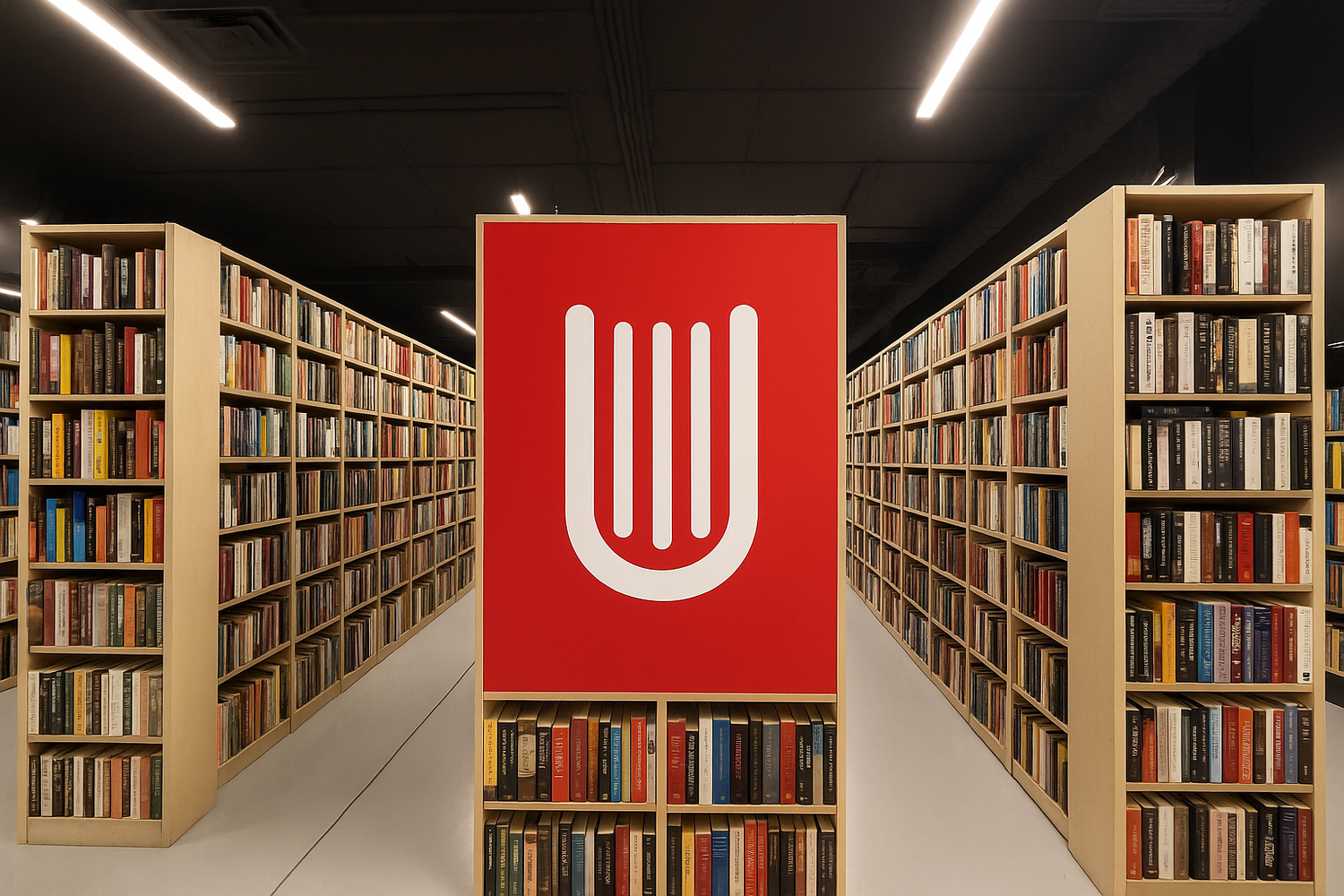 Readers browsing half price books in Dallas inside a modern bookstore with shelves of affordable used books.