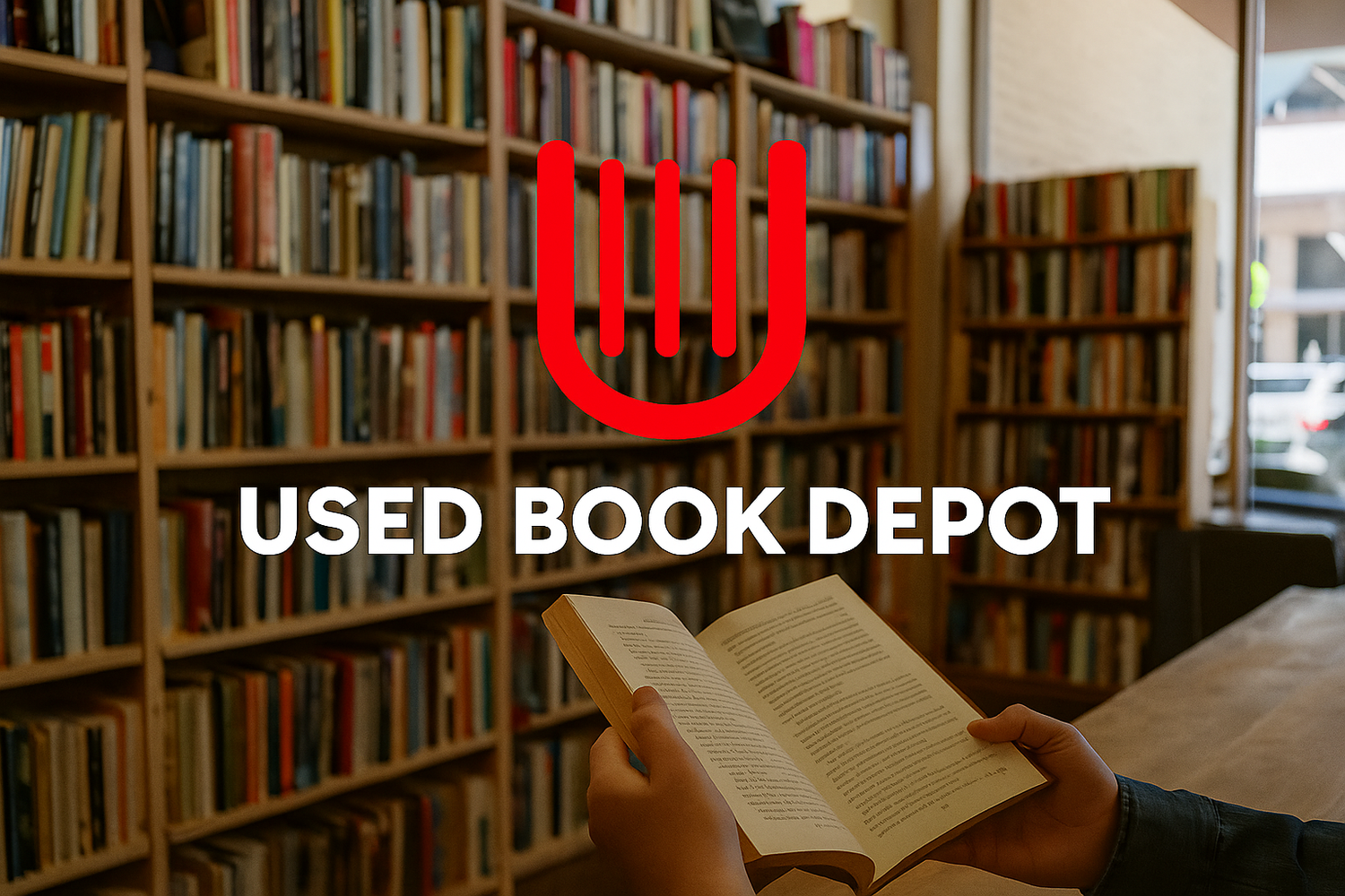 Used books on a shelf in McKinney bookstore with handwritten notes inside