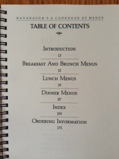 Kavanaugh's: A Cookbook of Menus used book depot