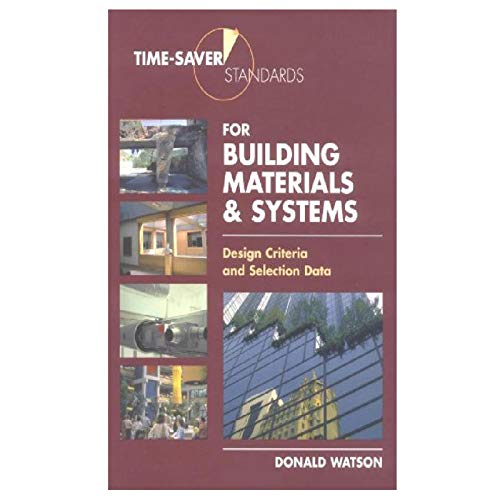 TimeSaver Standards for Building Materials  Systems: Design Criteria and Selection Data Watson, Donald