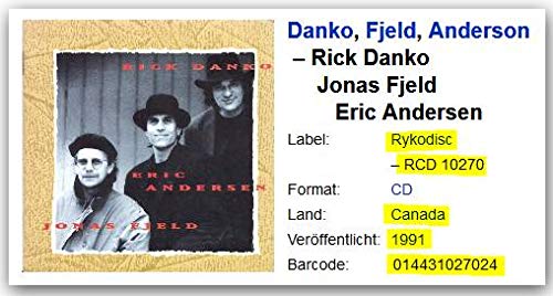 Rick Danko Jonas Fjeld & Eric used book depot
