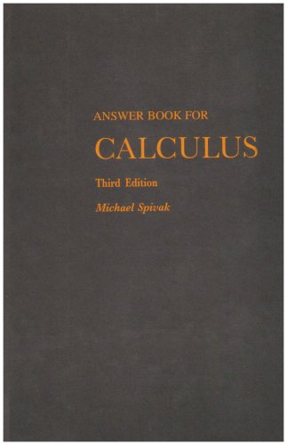 Answer Book to Calculus used book depot