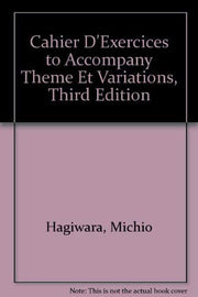 Cahier D'Exercices to Accompany Theme Et Variations, Third Edition