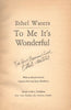 To Me Its Wonderful [Paperback] Waters, Ethel