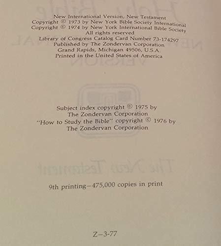 The Holy Bible New International Version ; the New Testament used book depot