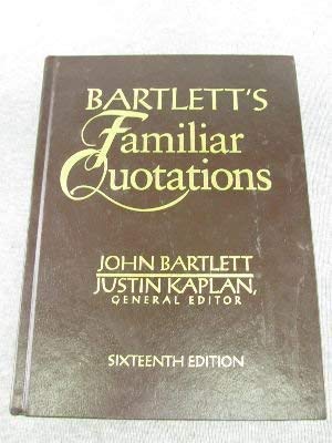 Bartlett's Familiar Quotations used book depot