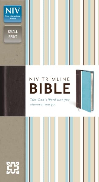 NIV, Trimline Bible, Imitation Leather, Turquoise/Brown, Red Letter Edition
