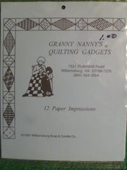 Granny Nanny's - Sherry's Triple Flower Cameo - 12 Paper Impressions used book depot