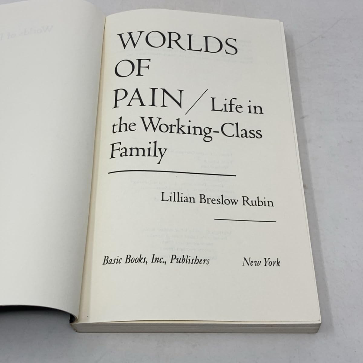 Worlds Of Pain: Life In The Working-class Family used book depot