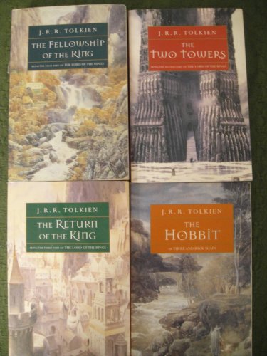Lord of The Rings 4 volume Set by J R R Tolkien: The Fellowship of the Ring; The Two Towers; The Return of the King; The Hobbit [Paperback] JRR Tolkien