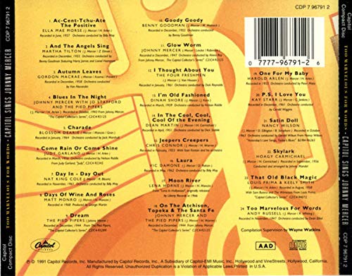 Too Marvelous For Words: Capitol Sings Johnny Mercer used book depot