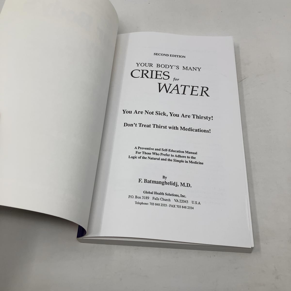 Your Body's Many Cries for Water used book depot