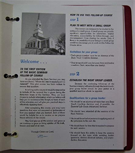 How to Apply Basic Life Principles: Basic Seminar Follow-Up Course (8 Booklet Set with Binder) used book depot