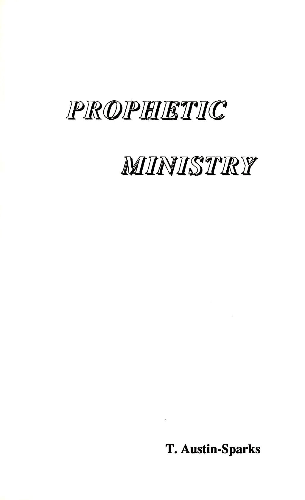 Prophetic Ministry