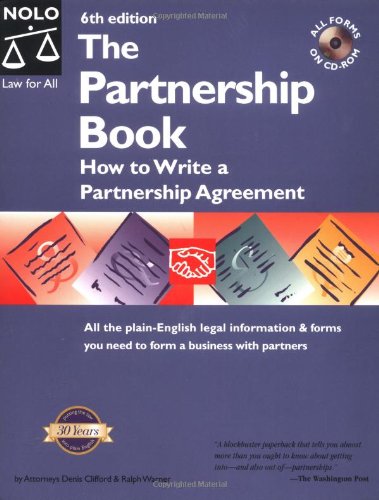 The Partnership Book: How to Write A Partnership Agreement (With CD-ROM) 6th Edition used book depot