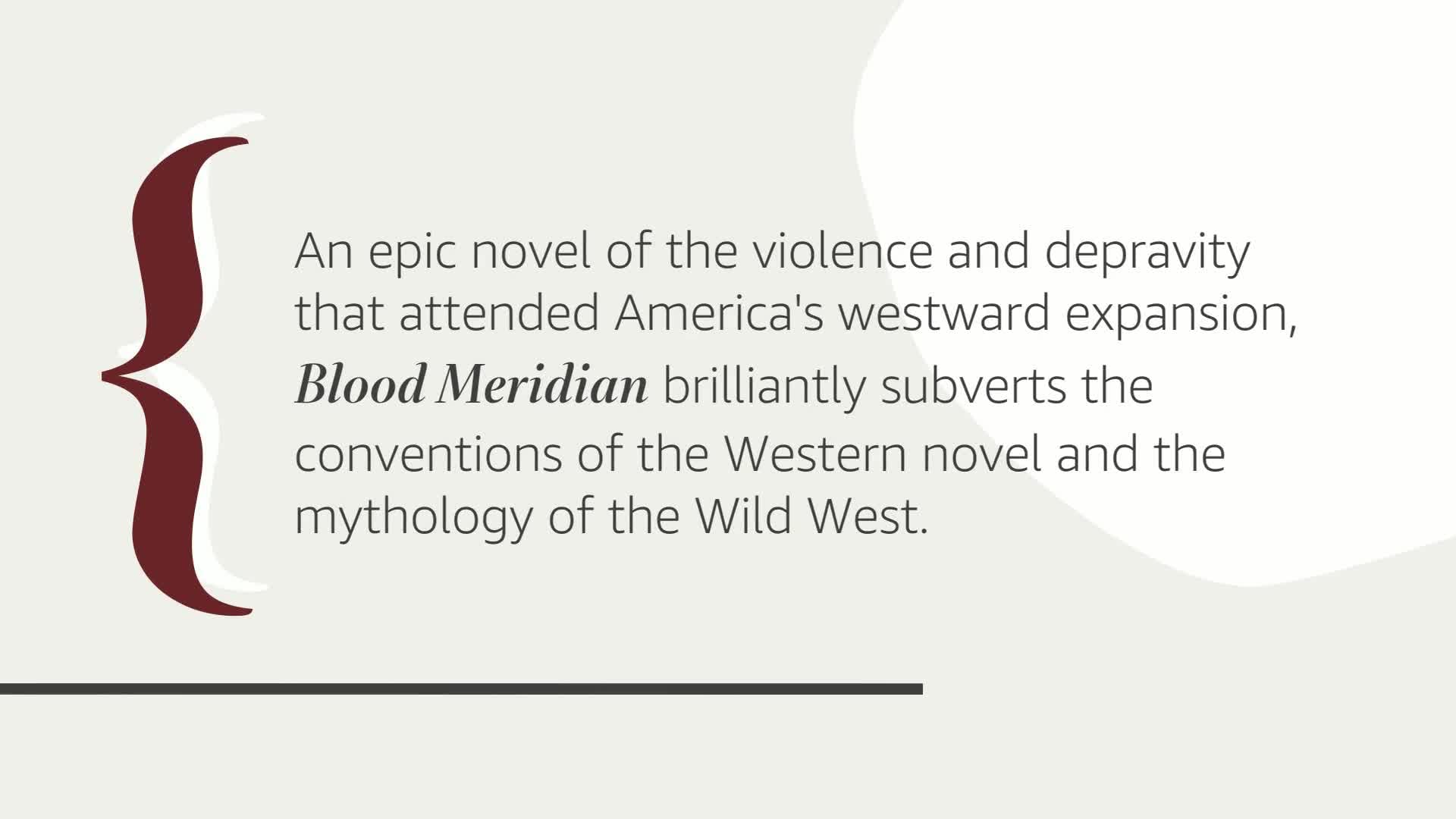 Blood Meridian: Or the Evening Redness in the West used book depot