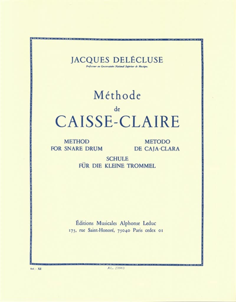 JACQUES DELECLUSE : METHODE DE CAISSE CLAIRE - BATTERIE