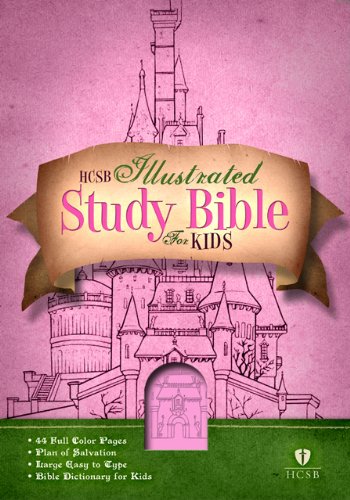 HCSB Illustrated Study Bible for Kids, Pink LeatherTouch used book depot