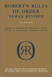 Robert's Rules of Order (Newly Revised, 10th Edition)