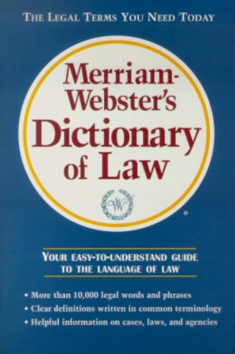 Merriam-Webster's Dictionary of Law used book depot