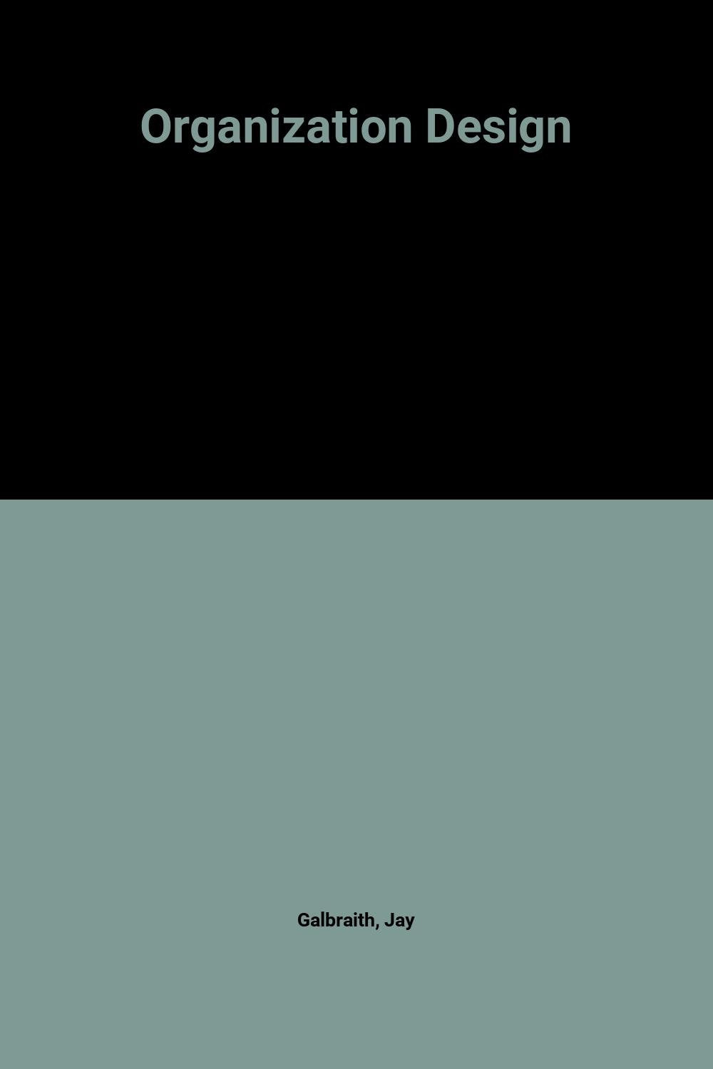 Organization Design used book depot