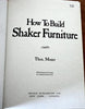 How to Build Shaker Furniture [Paperback] Moser, Thos