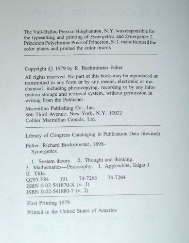 Synergetics 2. Further Explorations in the Geometry of Thinking used book depot
