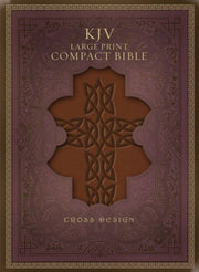 KJV Large Print Compact Bible, Brown Celtic Cross LeatherTouch used book depot