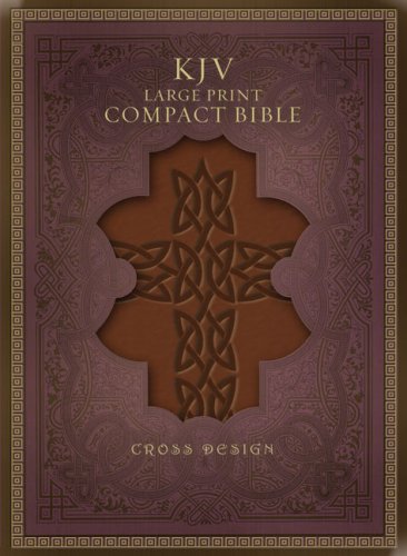 KJV Large Print Compact Bible, Brown Celtic Cross LeatherTouch used book depot