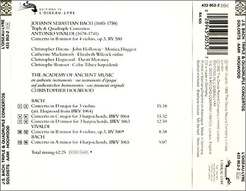Bach: Concertos for 3 and 4 Keyboards or Violins used book depot