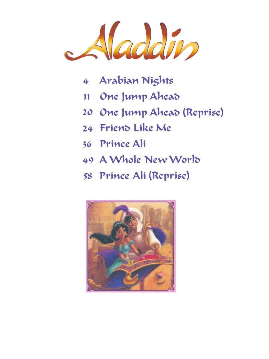 Aladdin Piano, Vocal and Guitar Chords used book depot