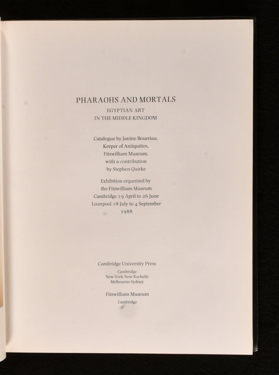 Pharaohs and Mortals: Egyptian Art in the Middle Kingdom (Fitzwilliam Museum Publications) used book depot