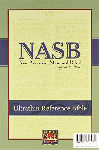 New American Standard Ultrathin Reference Bible; Black Genuine Leather [Leather Bound] John and Jesus Christ