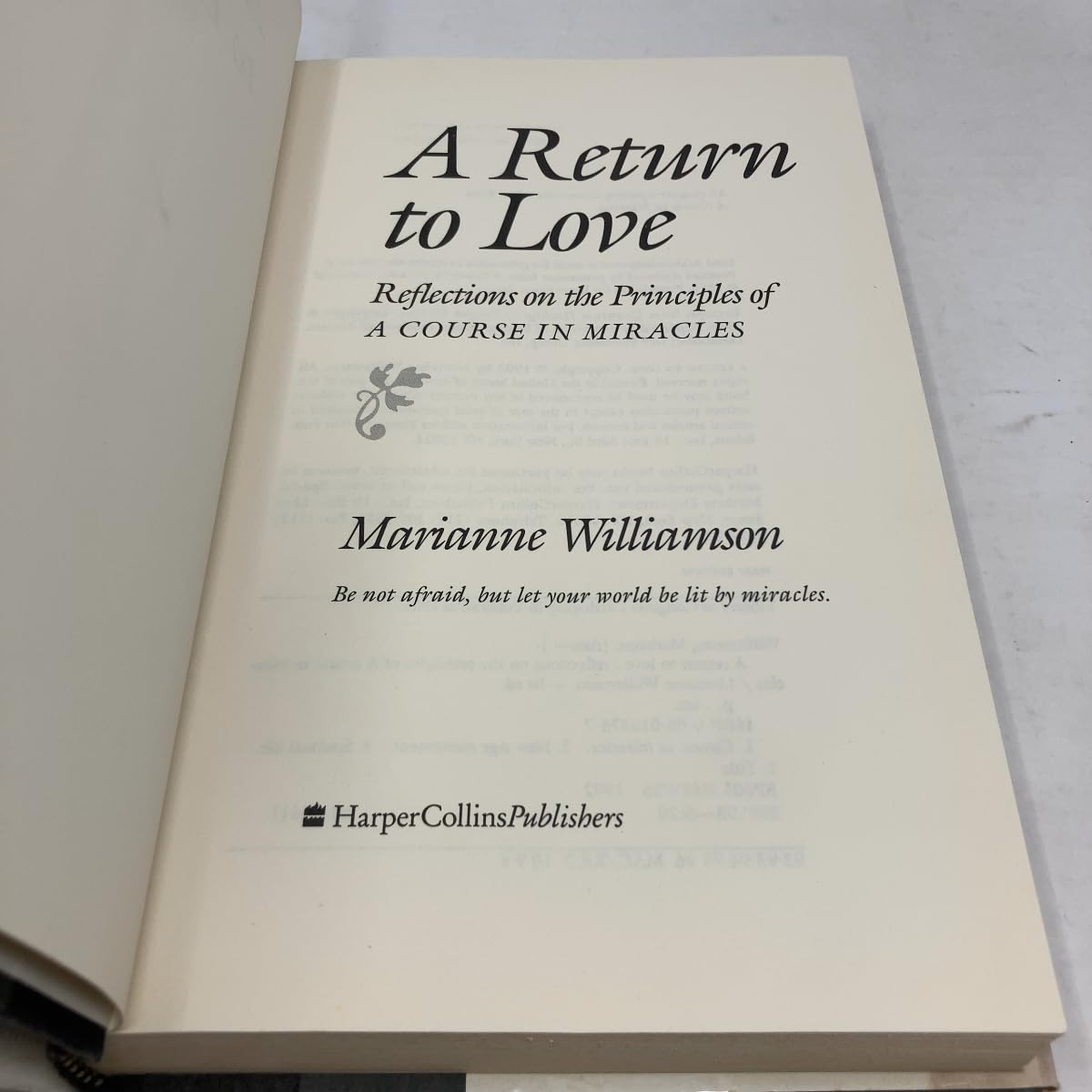 Return to Love: Reflections on the Principles of a Course in Miracles used book depot