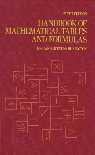 Handbook of Mathematical Tables and Formulas Burington, Richard Stevens