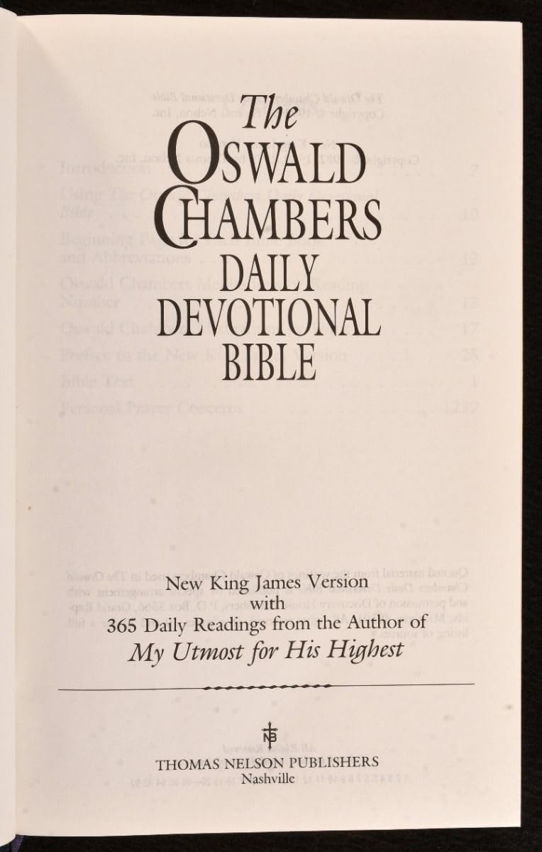 The Oswald Chambers Daily Devotional Bible: 365 Daily Readings from the Author of My Utmost for His Highest (New King James Version) used book depot
